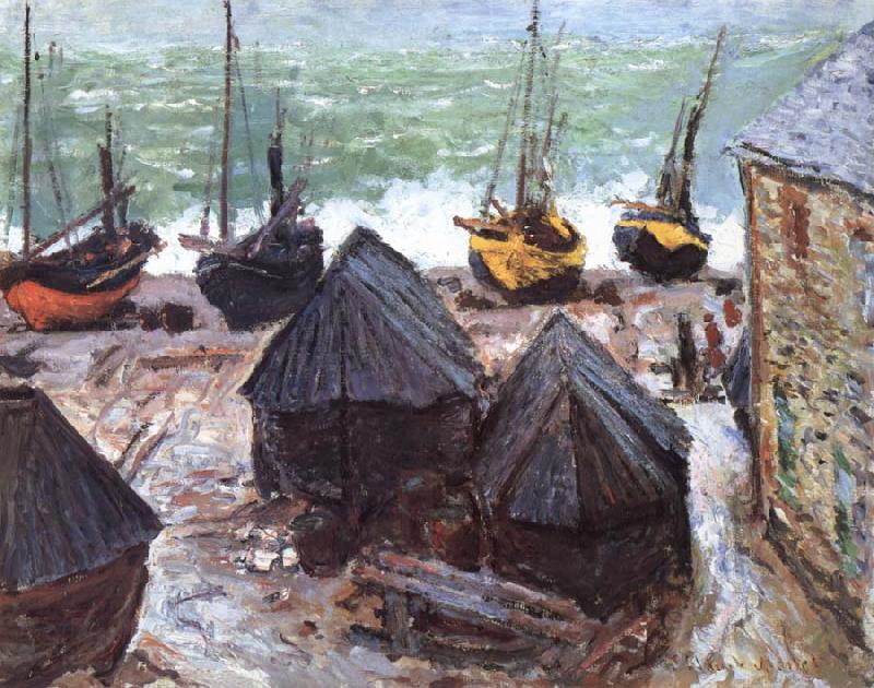 Claude Monet Boats on the Beach France oil painting art
